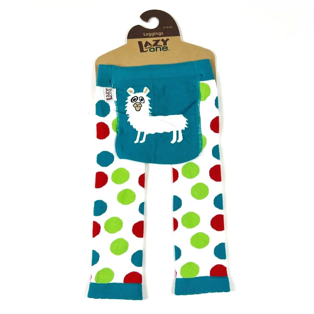 NEW Lazy One Polka Dots Llama Leggings